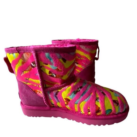 UGG Classic Mini Tiger Flower Sequins Ankle Boots Women's Size 8 Multicolor - Picture 8 of 13